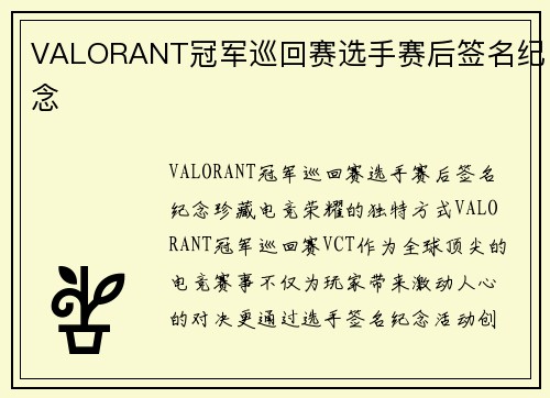 VALORANT冠军巡回赛选手赛后签名纪念